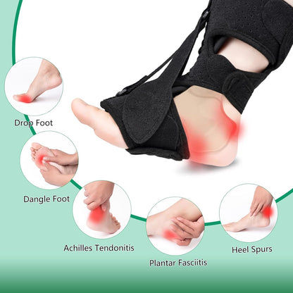 1 Pack Plantar Fasciitis Night Splint Upgrade Foot Brace Plantar Fasciitis Relief Splint Fit Women Men Adjustable Orthotic Stretcher Support Relief Foot Drop Achilles Tendonitis Day&Night