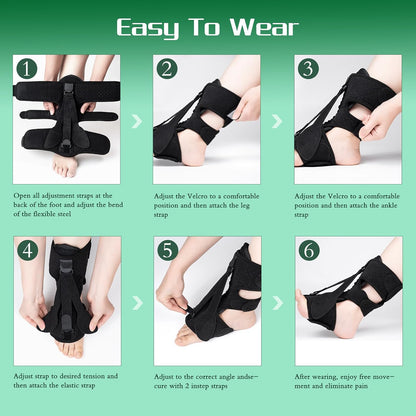 1 Pack Plantar Fasciitis Night Splint Upgrade Foot Brace Plantar Fasciitis Relief Splint Fit Women Men Adjustable Orthotic Stretcher Support Relief Foot Drop Achilles Tendonitis Day&Night